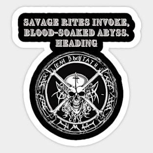 Savage Rites Invoke, Blood -Death Metal Sticker